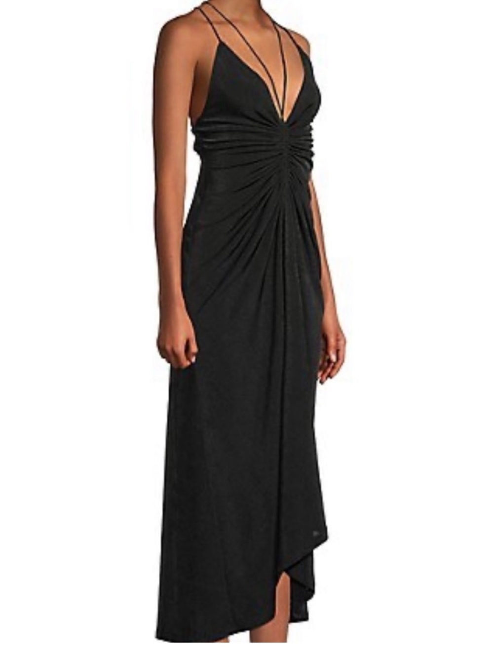 Significant Other Sassari Strappy Ruched Midi Dress Black NWT Size 6